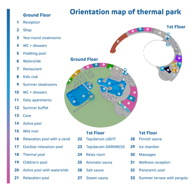 Mapa parku termalnego THERME LOSINY